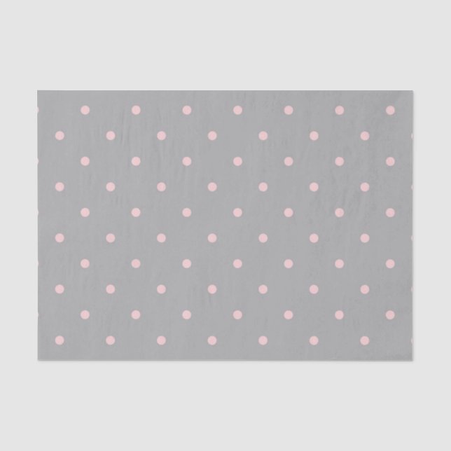 Pink Dots Girly Feminine Circles Happy Easter Gray Tissue Paper (Front)