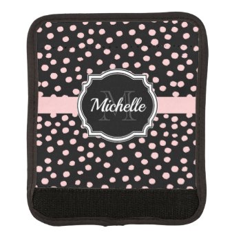 Pink Dots Luggage Handle Wrap by KDR_GIRLY at Zazzle