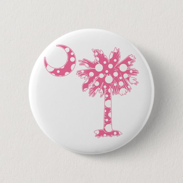 Pink Dots Palmetto Pinback Button (Front)