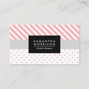 Pink Dots & Stripes Business Card