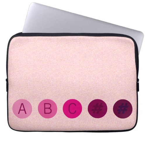 Pink Dots with Custom Initials Laptop Sleeve