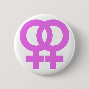 Pink Double Female Symbol Button
