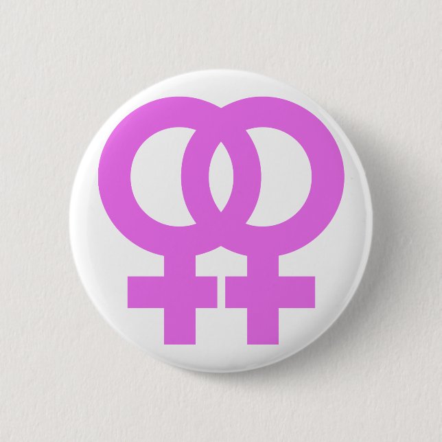 Pink Double Female Symbol Button (Front)