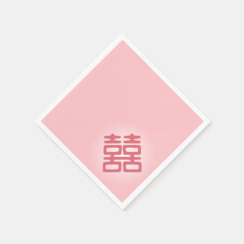 Pink Double Happiness - Bold Paper Napkins by teakbird at Zazzle