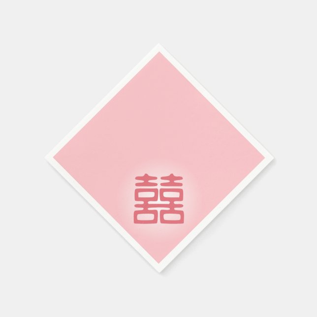 Pink Double Happiness - Bold Paper Napkins (Corner)