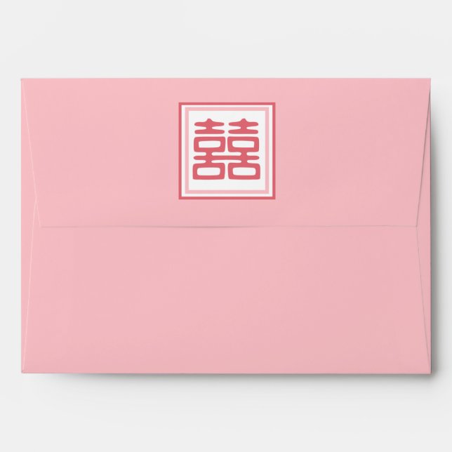 Pink Double Happiness - Square Envelope (Back (Top Flap))