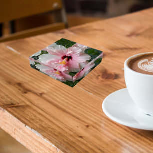 Pink Double Hibiscus Floral Paperweight