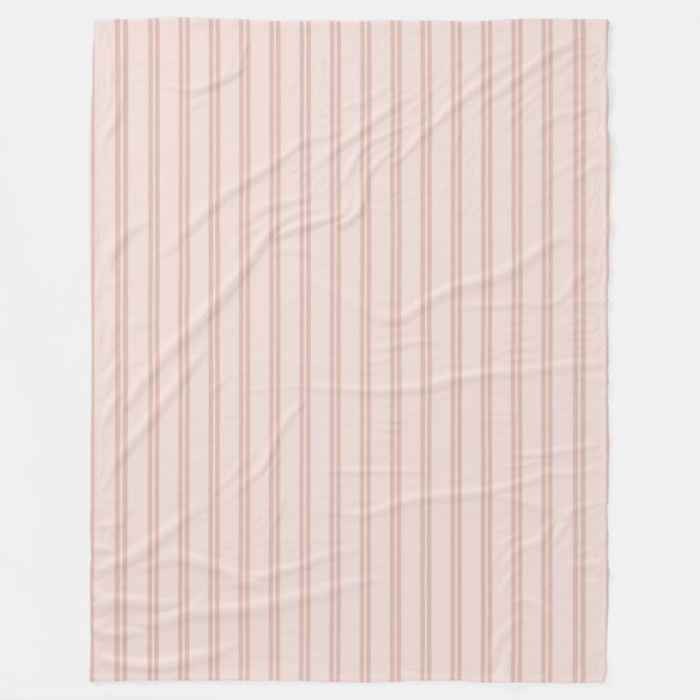 Pink Double Stripes Fleece Blanket (Front)