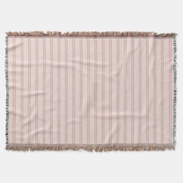 Pink Double Stripes Throw Blanket (Front)