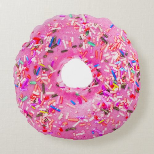 Pink Doughnut Colorful Rainbow Sprinkles Pillow