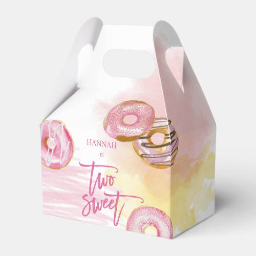 Pink Doughnut Two Sweet 2nd Birthday Favor Boxes