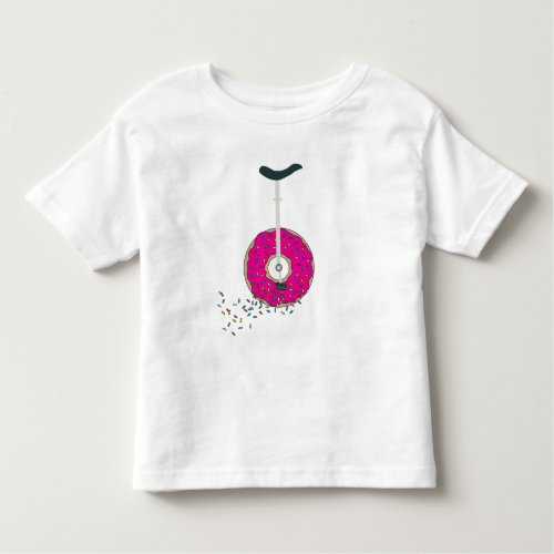 Pink Doughnut Wheel Unicycle Colorful Sprinkles Toddler T_shirt