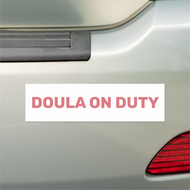 Pink Doula on Duty Car Bumper Magnet (In Situ)
