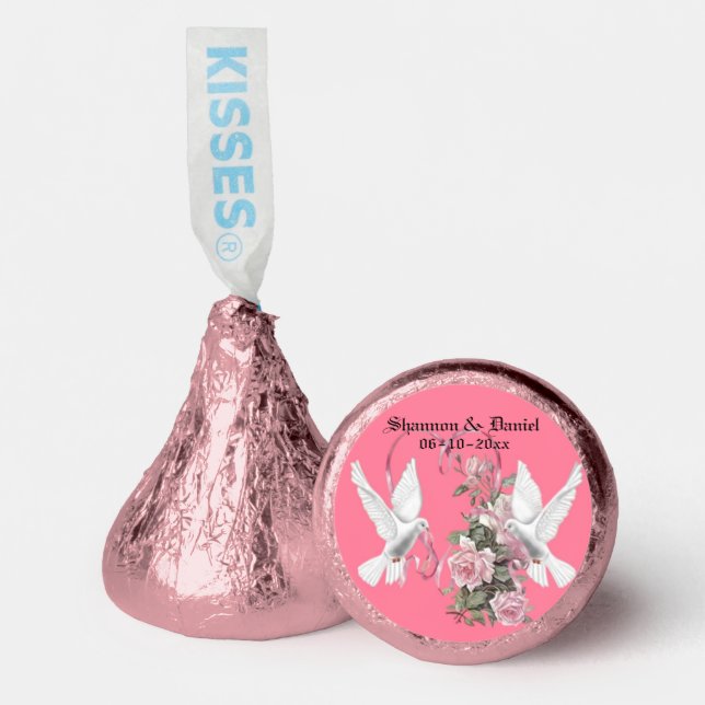 Pink Doves And Roses Hershey®'s Kisses® (Front)