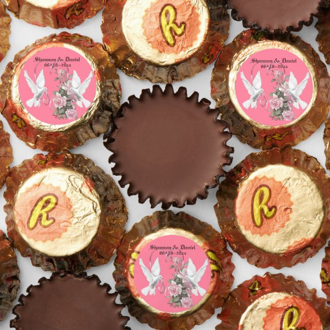 Pink Doves And Roses Reese's Peanut Butter Cups (Assorted)