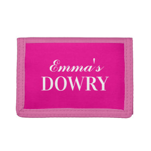 Pink dowry wallet with custom name