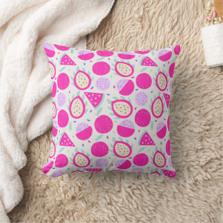 Pink Dragen fruit Throw Pillow