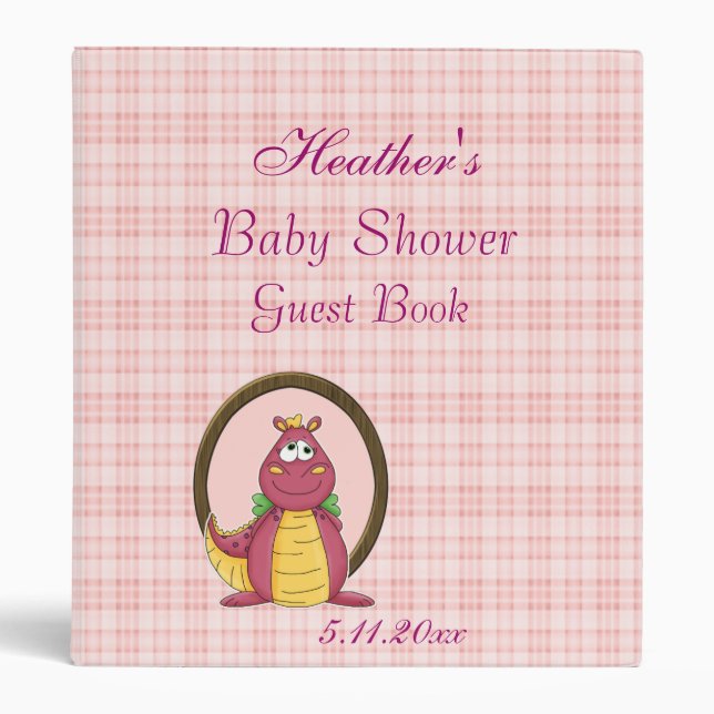 Pink Dragon 3 Ring Binder (Front)