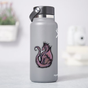 Pink Dragon Art cute dragons design geek girl art Sticker