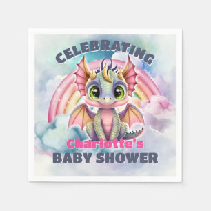 Pink Dragon Baby Shower Napkins