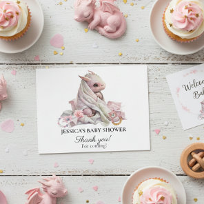 Pink Dragon Baby Shower Thank you Postcard