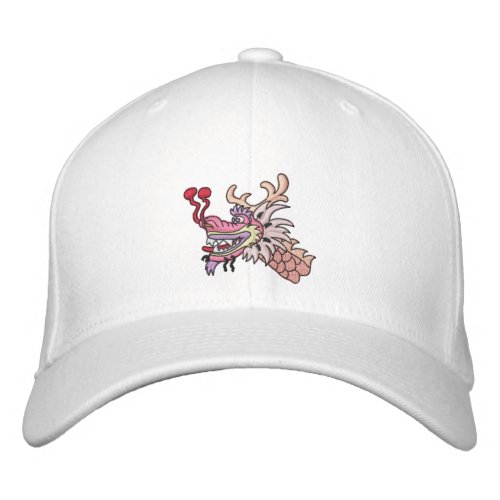 Pink Dragon Boat Embroidered Baseball Cap