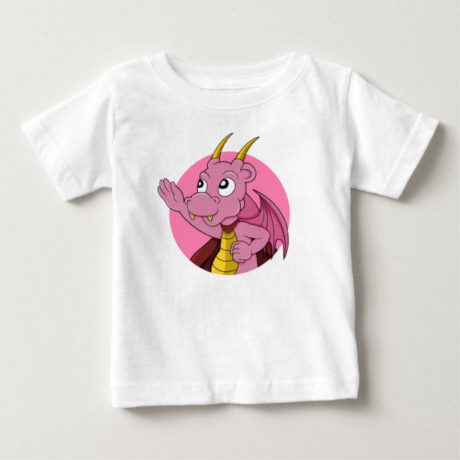 Pink dragon  cartoon baby T-Shirt (Front)
