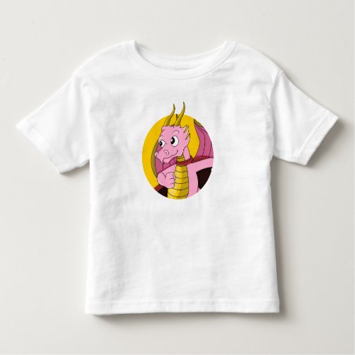 Pink dragon  cartoon toddler t_shirt