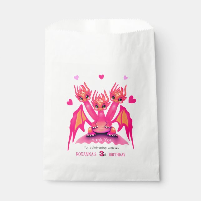 Pink dragon favor bag (Front)