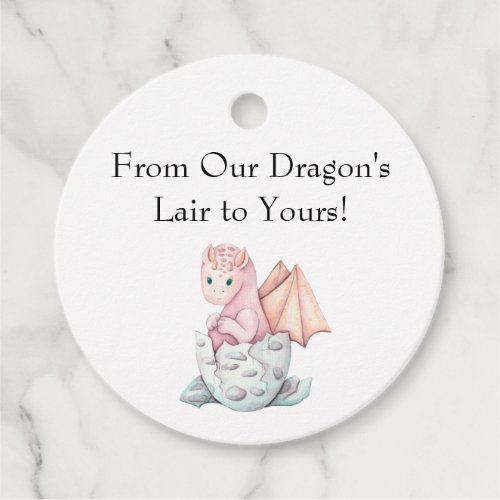 Pink Dragon From Our Dragons Lair to Yours Favor Tags
