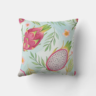Pink Dragon Fruit  Throw Pillow