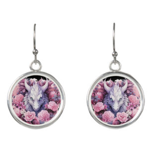 Pink Dragon Heart  Earrings