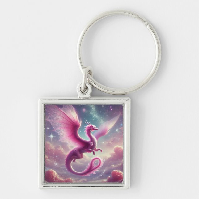 Pink Dragon Keychain (Front)