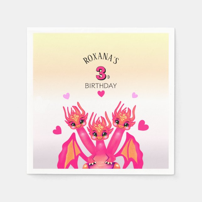 Pink dragon napkins (Front)