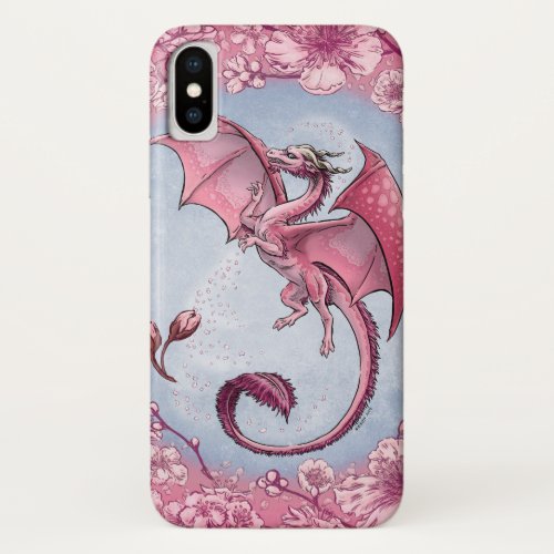 Pink Dragon of Spring Nature Fantasy Art iPhone XS Case
