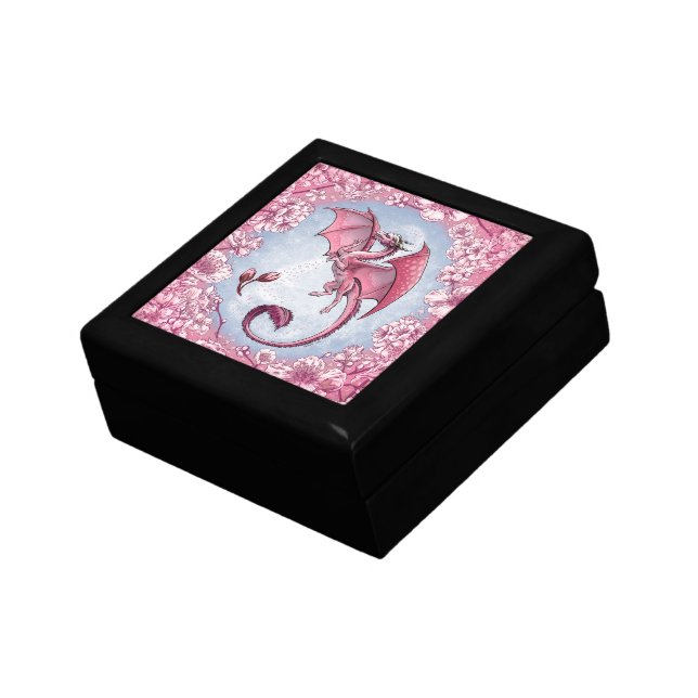 Pink Dragon of Spring Nature Fantasy Art Gift Box (Side)