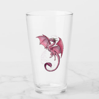 Pink Dragon of Spring Nature Fantasy Art Glass
