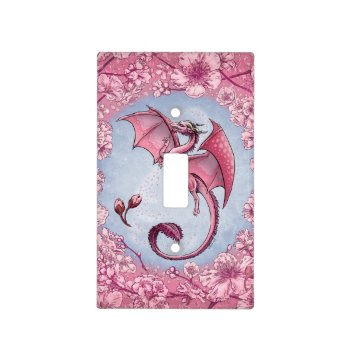 Pink Dragon Of Spring Nature Fantasy Art Light Switch Cover by critterwings at Zazzle