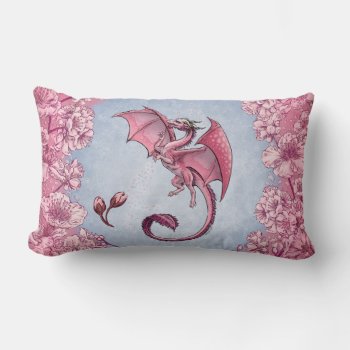 Pink Dragon Of Spring Nature Fantasy Art Lumbar Pillow by critterwings at Zazzle