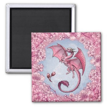 Pink Dragon Of Spring Nature Fantasy Art Magnet by critterwings at Zazzle