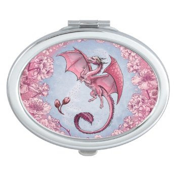 Pink Dragon Of Spring Nature Fantasy Art Makeup Mirror by critterwings at Zazzle