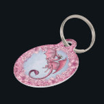 Pink Dragon of Spring Nature Fantasy Art Pet Name Tag<br><div class="desc">Looking for more gifts, stationery, clothing, and housewares? Visit the Critterwings store for more Spring Dragon and other fantasy art! A pink dragon spreads its wings and celebrates the spring season in flight, flying against a sky full of pink cherry blossom flowers. A combination of nature and fantasy art, The...</div>