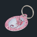 Pink Dragon of Spring Nature Fantasy Art Pet Name Tag<br><div class="desc">Looking for more gifts, stationery, clothing, and housewares? Visit the Critterwings store for more Spring Dragon and other fantasy art! A pink dragon spreads its wings and celebrates the spring season in flight, flying against a sky full of pink cherry blossom flowers. A combination of nature and fantasy art, The...</div>