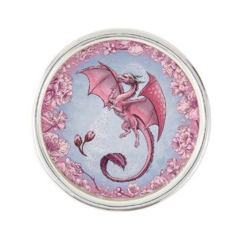 Pink Dragon Of Spring Nature Fantasy Art Pin by critterwings at Zazzle