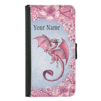Pink Dragon of Spring Nature Fantasy Art Samsung Galaxy S5 Wallet Case