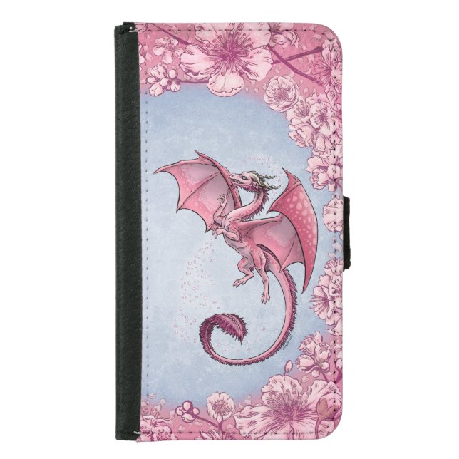Pink Dragon of Spring Nature Fantasy Art Samsung Galaxy Wallet Case (Front)