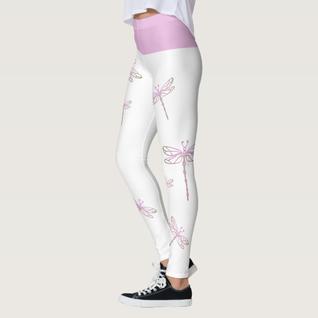 Pink Dragonflies Leggings (Left)