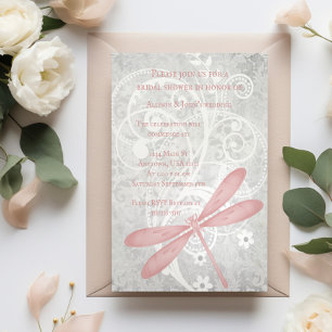 Pink Dragonfly Bridal Shower Invite