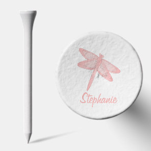Pink Dragonfly Design Golf Tees