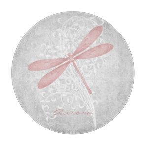Pink Dragonfly Personalized Cutting Board